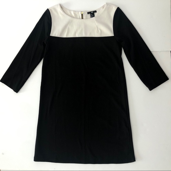 H&M Color Block Black & White Quarter Sleeve Dress - Picture 4 of 8